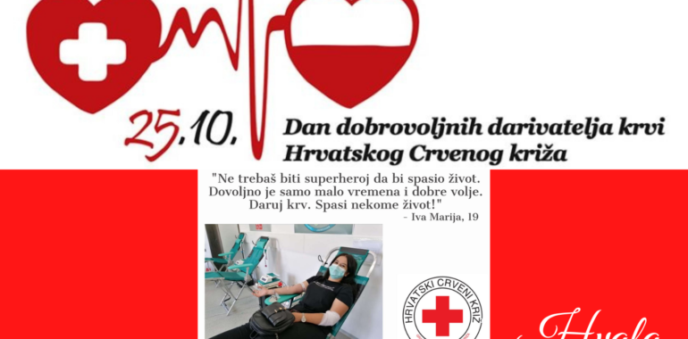 Čestitka darivateljima krvi – 25. listopad 2021.