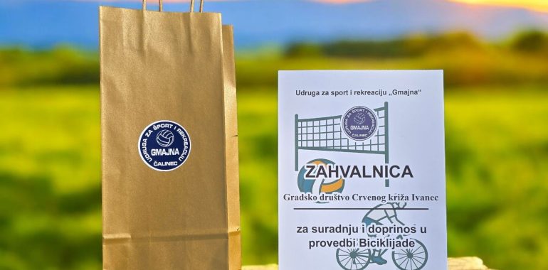Primljena zahvalnica od Udruge za sport i rekreaciju “Gmajna” Čalinec