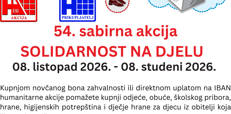 Počinje humanitarna akcija “Solidarnost na djelu 2026.”